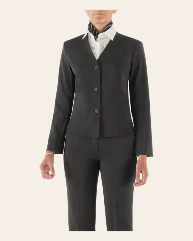 Women’s suit with a stand collar