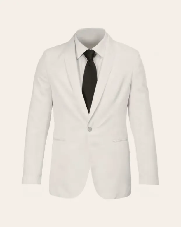 White jacket with a shawl lapel