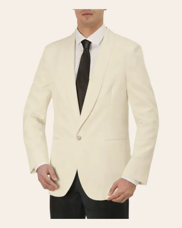 Cream jacket with a shawl lapel