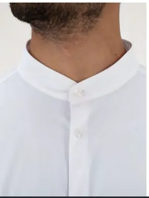 Stand collar detail on a shirt